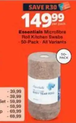 Checkers Essentials Microfibre Roll Kitchen Swabs offer