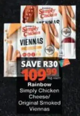 Checkers Rainbow Simply Chicken Viennas offer