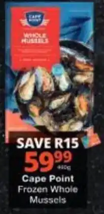 Checkers Cape Point Frozen Whole Mussels offer