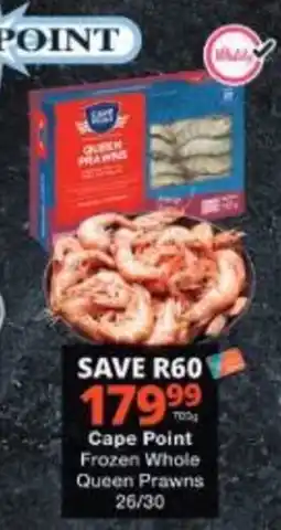 Checkers Cape Point Frozen Whole Queen Prawns offer