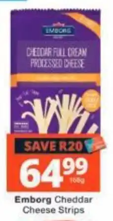 Checkers Emborg Cheddar Cheese Strips offer