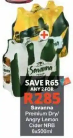 Checkers Savanna Premium Dry/ Angry Lemon Cider NRB offer