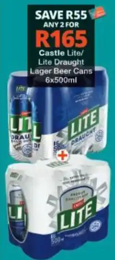 Checkers Castle Lite Lager Beer Cans offer