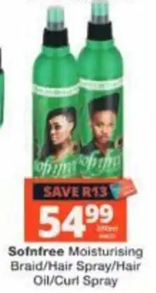 Checkers Sofnfree Moisturising Braid/Hair Spray/Hair Oil/Curl Spray offer