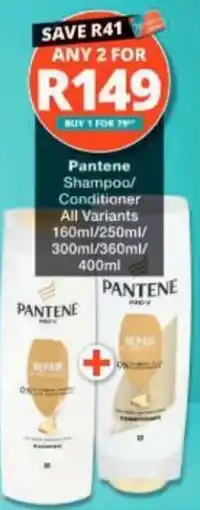 Checkers Pantene Shampoo/Conditioner offer