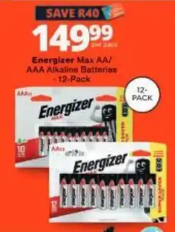 Checkers Energizer Max AA/AAA Alkaline Batteries offer