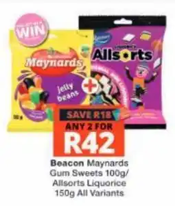 Checkers Beacon Maynards Gum Sweets / Allsorts Liquorice offer