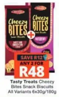 Checkers Tasty Treats Cheezy Bites Snack Biscuits offer