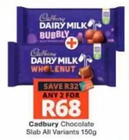 Checkers Cadbury Chocolate Slab offer