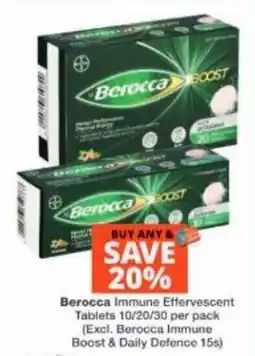 Checkers Berocca Immune Effervescent Tablets offer