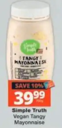 Checkers Simple Truth Vegan Tangy Mayonnaise offer
