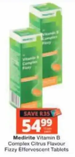 Checkers Medirite Vitamin B Complex Citrus Flavour Fizzy Effervescent Tablets offer