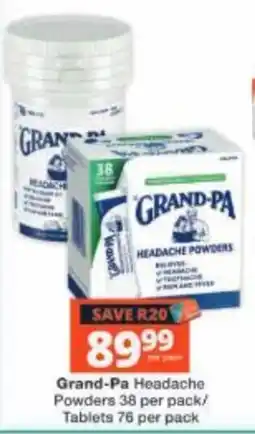 Checkers Grand-Pa Headache Powders offer