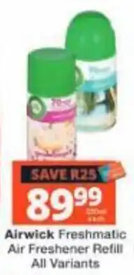 Checkers Airwick Freshmatic Air Freshener Refill offer