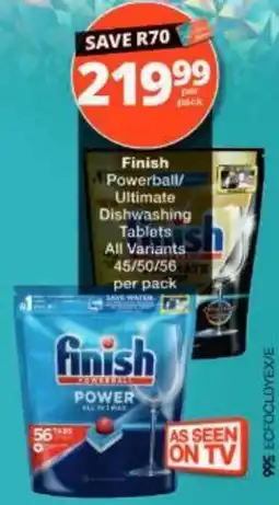Checkers Finish Powerball Ultimate Dishwashing Tablets offer
