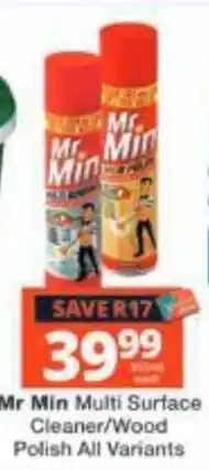 Checkers Mr Min Multi Surface Cleaner/Wood Polish offer