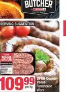 Spar SPAR Country Value Farmhouse Wors per kg offer