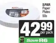 Spar SPAR Paper Plates 50s offer