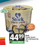Spar Stork Country Spread 40% Fat Spread Tub 1 kg each offer