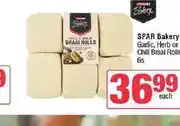 Spar SPAR Bakery Garlic, Herb or Chilli Braai Rolls 6s offer