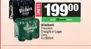 Spar Windhoek Premium Draught or Lager Cans 6 x 500ml (Buy any 2) offer