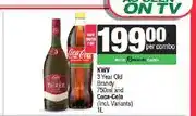 Spar KWV 3 Year Old Brandy 750ml and Coca-Cola (Incl. Variants) 1L combo offer