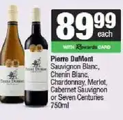 Spar Pierre DuMont Sauvignon Blanc, Chenin Blanc, Chardonnay, Merlot, Cabernet or Seven Centuries 750ml offer