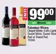 Spar Robertson Winery Chapel White, Extra Light, Sweet White, Sweet Rosé, Red or Sweet Red 750ml (Any 2) offer