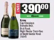 Spar Krone Cap Classique Borealis Brut, Brut Rosé, Night Nectar Demi-Sec or Rosé 750ml (Any 2) offer