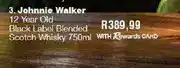 Spar Johnnie Walker 12 Year Old Black Label Blended Scotch Whisky 750ml - each offer