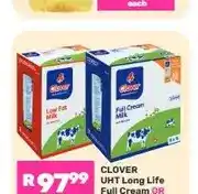 Game Clover UHT Long Life Full Cream or Low Fat Milk 6 x 1 L offer