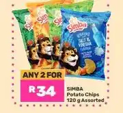 Game Simba Potato Chips 120 g Assorted - Any 2 for offer