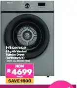 Game Hisense 8 kg Air Vented Tumble Dryer (DV1W80IUT) offer