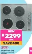 Game 60 cm 4-Solid Plate Stainless Steel Hob (DHD399) offer