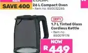 Game 1.7 L Tinted Glass Cordless Kettle offer