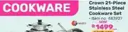 Game Crown 21-Piece Stainless Steel Cookware Set offer