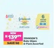 Game Johnson's Baby Wipes 6-Pack Assorted offer