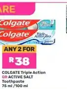 Game Colgate Triple Action OR Active Salt Toothpaste 75 ml/100 ml (Any 2 For) offer