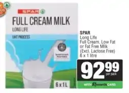 Spar SPAR FULL CREAM MILK LONG LIFE offer