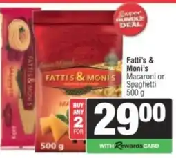 Spar Fatti's & Moni's Macaroni or Spaghetti offer