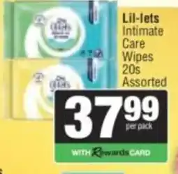 Spar Lil-lets Intimate Care Wipes Assorted offer