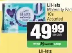 Spar Lil-lets Maternity Pad Assorted offer