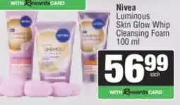 Spar Nivea Luminous Skin Glow Whip Cleansing Foam offer