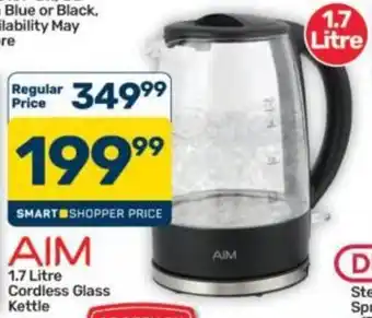 AIM 1.7 Litre Cordless Glass Kettle