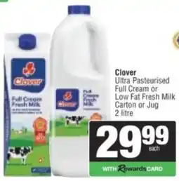 Spar Clover Ultra Pasteurised Full Cream or Low Fat Fresh Milk offer