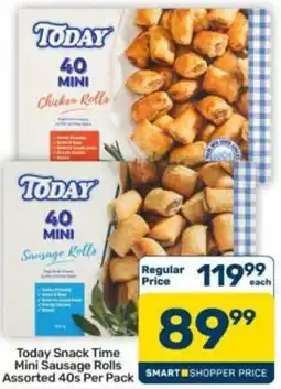 Pick n Pay Hypermarket Today Snack Time Mini Sausage Rolls Assorted offer