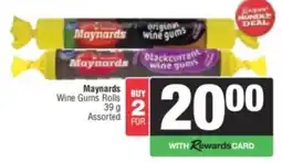 Spar Maynards Wine Gums Rolls Assorted offer