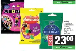 Spar Beacon Liquorice or Mint Imperials or Maynards Gums or Jellies Assorted offer