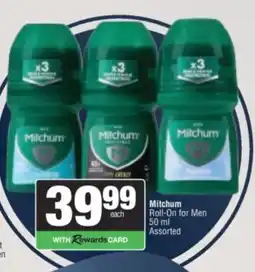 Spar Mitchum Roll-On for Men Assorted offer