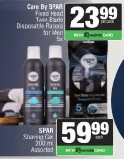 Spar Care By SPAR Fixed Head Twin Blade Disposable Razors for Men Assorted offer